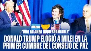 DONALD TRUMP ELOGI&Oacute; A MILEI EN LA PRIMER CUMBRE DEL CONSEJO DE PAZ