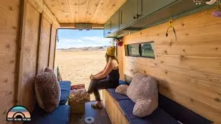 Solo Female Vanlife - Murphy Bed, Dinette Seating & Hanging Closet
