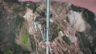 Drone View Of The World's Highest Chenab Bridge