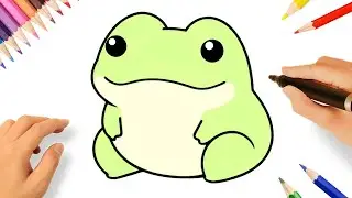 HOW TO DRAW A CUTE FROG EASY AND SIMPLE🐸