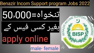 BISP jobs 2022/Male-Female/ salary =50,000/How to apply online/Earningworld
