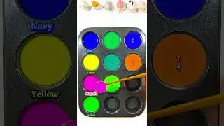 Mix 4 colors 💙+💛+🩷+💚 into 8 surprising colors and guess the color #colormix #asrm #colormixing