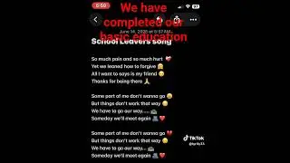 School LEAVERS song