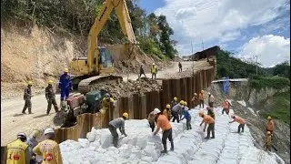 Update jalur batu jomba hari ini❗️ketahanan besi sheet pile langsung miring di musim hujan