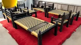 Charpai bunnai |traditional desi craft #charpai #wood #charpa #woodworking #woodscraft #furniture 