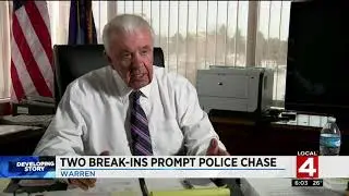 2 break-ins prompt police chase in Warren