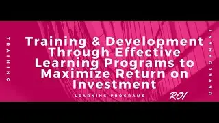 Training and Development Through Effective Learning Programs to Maximize Return on Investment (ROI)