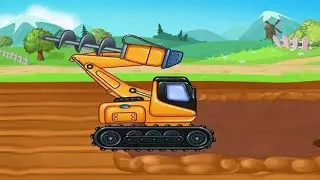 3D excavator driller drilling sand on buildings base game - building construction & truck's wash