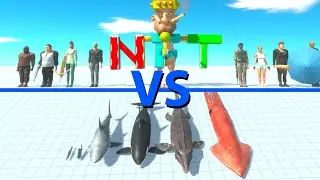 NEW HUMANS Team vs AQUATIC Team - Animal Revolt Battle Simulator