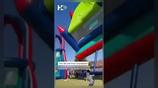 Inflatable castle lifts into air at South African school fair, injuring two students