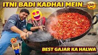 Mummy Ne Bana Diya 50 KG Gajar Ka Halwa! 🤯 Itni Badi Kadai Mein 🔥II LL Harshit Shokeen