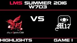 AHQ vs M17 Game 1 Highlights LMS Summer 2016 W7D3 AHQ e sports Club vs Machi Esports   M17 vs AHQ