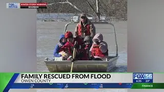 Family rescued from flood waters in Owen County