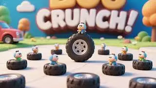 Ten Tiny Tires and a Big Crunch! | Counting Nursery Rhymes & Kids Songs