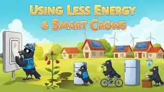 Using Less energy and smart crows #learning #english #story