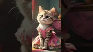Cat 😺 Dress ai animated videos #catdress