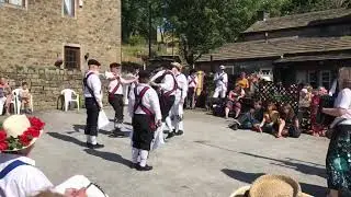 Knightlow Morris Men dance The Bell, Adderbury. The White Lion, Delph. Saddleworth Rushcart 2019.