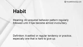Habit Meaning