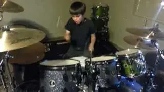 10 yr old Luke Martin, freestyle drumming, first video.