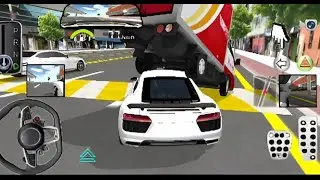 White Luxury Audi Crashes in Traffic | Shocking Damage & Smoke Scene | 3D Driving Class 2026