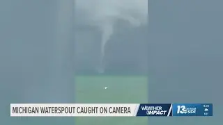 Waterspout in northern Michigan caught on camera