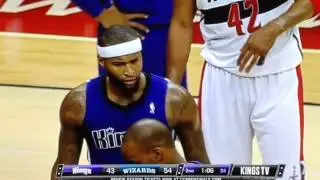 Demarcus Cousins cussing out his teammates and Grant Napear at a loss for words. 2/9/14