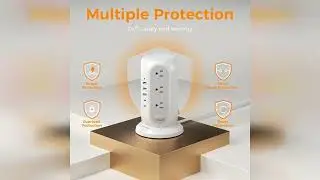 Review: Tower Power Strip with Individual Switches, TESSAN Surge Protector with 12 Outlets, 5 ...