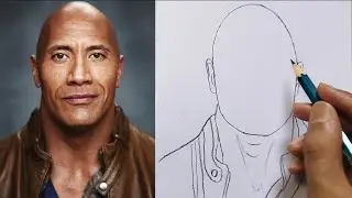 How to Draw The Rock / The Rock Easy Face Drawing