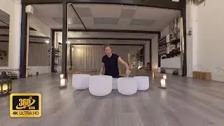 1 Hour Relaxing Crystal Singing Bowl Sound Healing | 360&deg; Video 4K