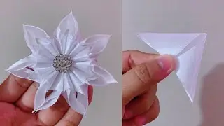 How to make Snowflakes out of Ribbon - Ribbon Snowflake - Christmas Ornaments