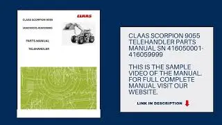CLAAS SCORPION 9055 TELEHANDLER PARTS MANUAL  PDF #heavyequipmentmanual
