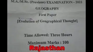 MA. Msc (previous) geography paper 2021 /uniraj MA /Evolution of Geographical  thought/MA first pape