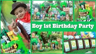 1st birthday party ideas for boy | Jungle birthday decor | DIY 1st Birthday decorations