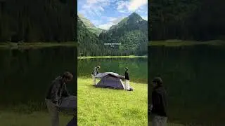 This is your sign to go camping in Switzerland with friends 🌲 #Switzerland #Camping #Nature #Travel