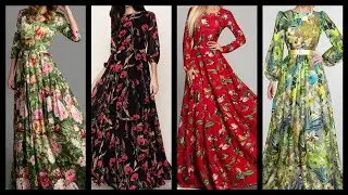 Soothing colors floral printed Floor length maxi dresses ideas 2021 - long maxi outfit