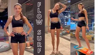 Flow surf workout on an artificial wave / surfing in the city / Juli Kruchkova
