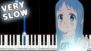 Secret Base ~Kimi ga Kureta Mono~ - AnoHana ED - VERY SLOW EASY Piano Tutorial [animelovemen]