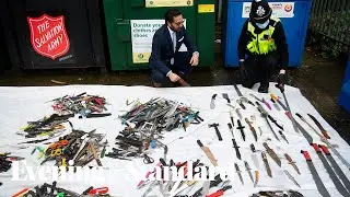 Arsenal of 800 knives, bullets and swords recovered from weapon surrender bins