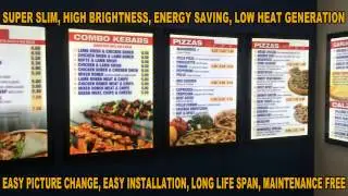 LED Light Boxes for Takeaway Shops - Ultra Slim