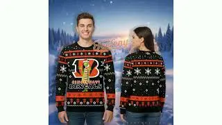 Cincinnati Bengals Santa Grinch Ugly Christmas Sweater Funny Black Orange