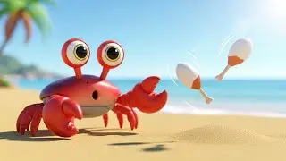 Забавный краб играет на барабане «Бум Бум» 🦀🥁🎶 | мультфильм для детей и веселые приключения