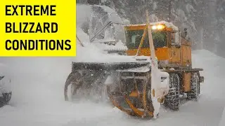 Large Rotary Snowblower in Blizzard Conditions - Lake Tahoe February 2023