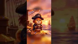 The Chubby Cat's Epic Treasure Hunt! 🏴&zwj;☠️💰🐱 #shorts #short