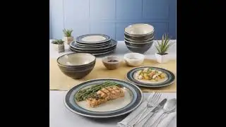 Gibson Elite 116870.12R Everston Reactive Glaze Dinnerware Set#amazon#products#kitchen#viralvideofy