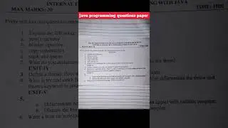 Java programming questions paper #javaprogramming  #javaquestions