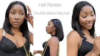 Hair Review||Double drawn silky hair ft dragon city|| hair install