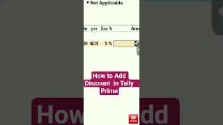 How to Add Discount in Sales Voucher in Tally Prime #easytobuilds