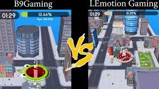 Hole.io Gameplay | 100% Time Battle vs. @B9Gaming | Who is the faster gamer?