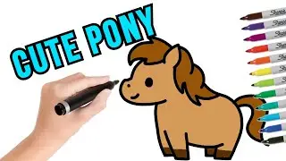 How to draw a Pony easy Step by step | Cute Pony drawing | Animal drawing