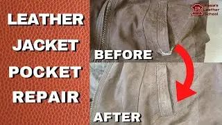How to fix ripped pocket  in leather jacket.